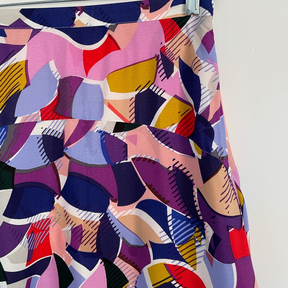 Anthropologie Maeve Pink Ava Rose Geo Print Skirt - Picture 4 of 6